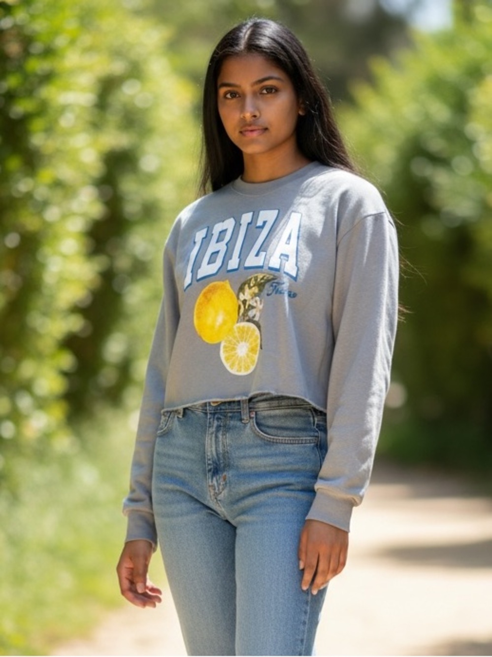 Gray Ibiza Graphic Sweatshirt